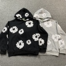 DENIM TEARS jeans hoodie Black Top Quality Size S M L XL XXL