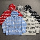 DENIM TEARS jeans hoodie Red Top Quality Size S M L XL XXL