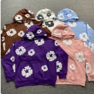 DENIM TEARS jeans hoodie Brown Top Quality Size S M L XL XXL